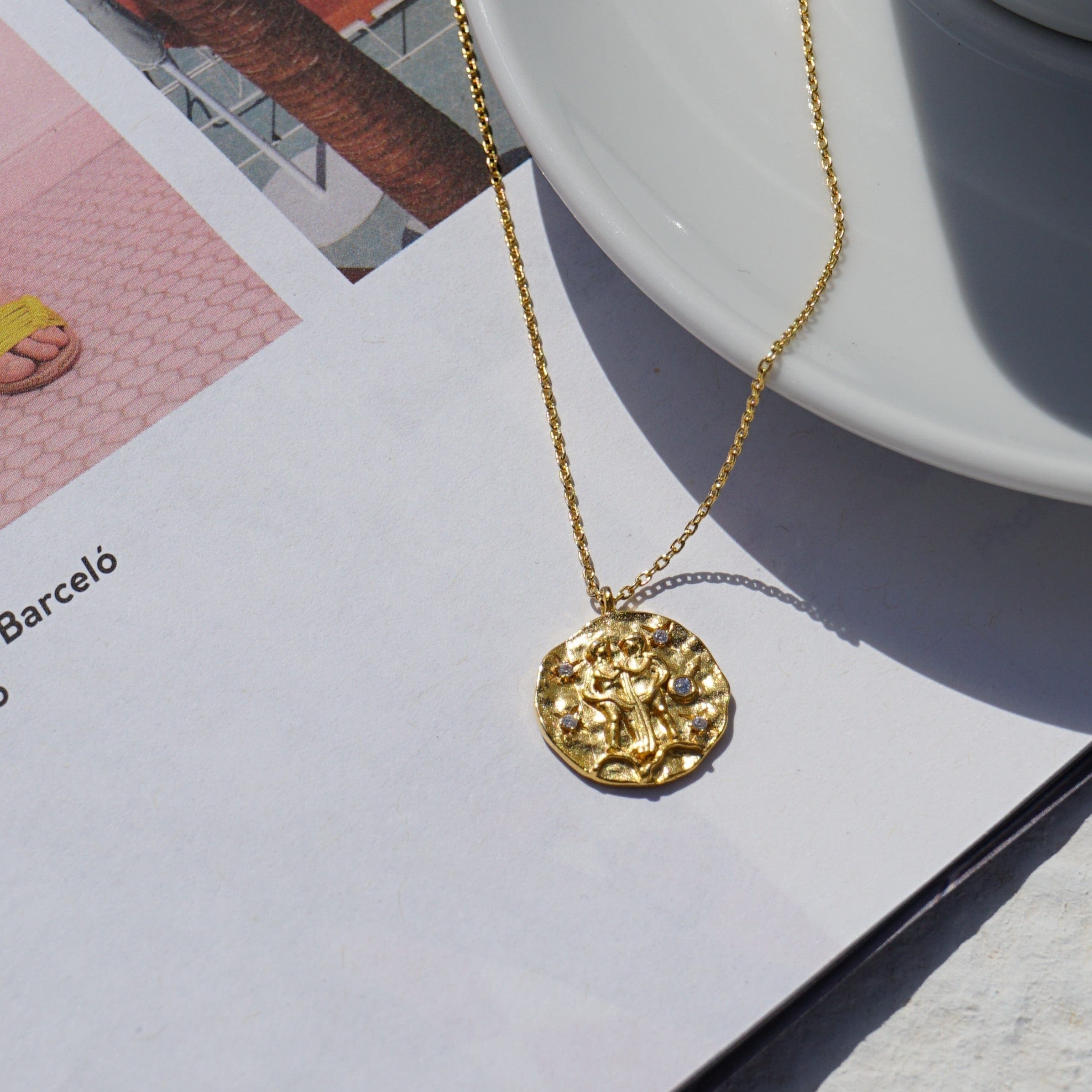 18k Gold Plated Gemini Zodiac Necklace