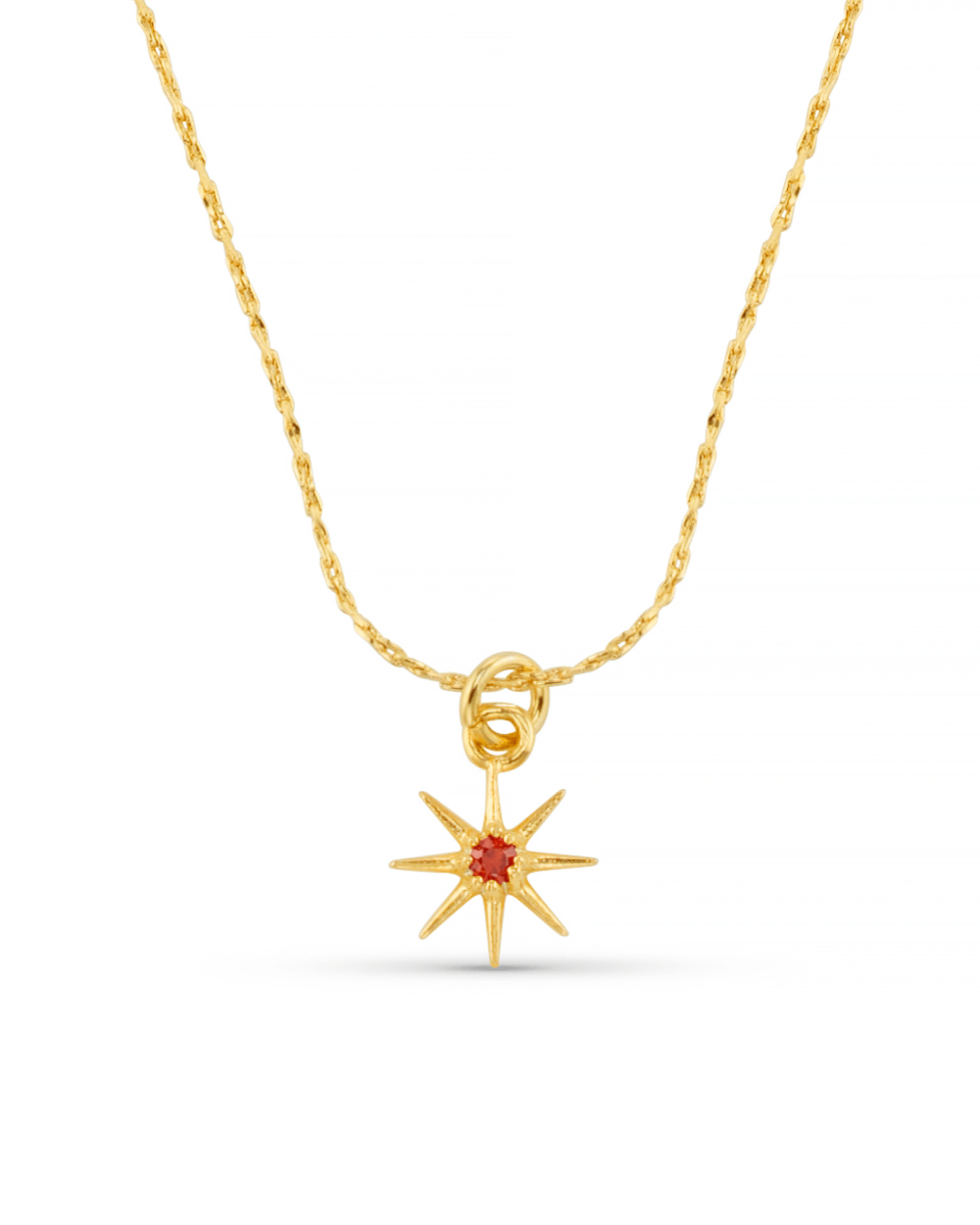 Part Recycled 18k Gold Plated January Birthstone Garnet Necklace
