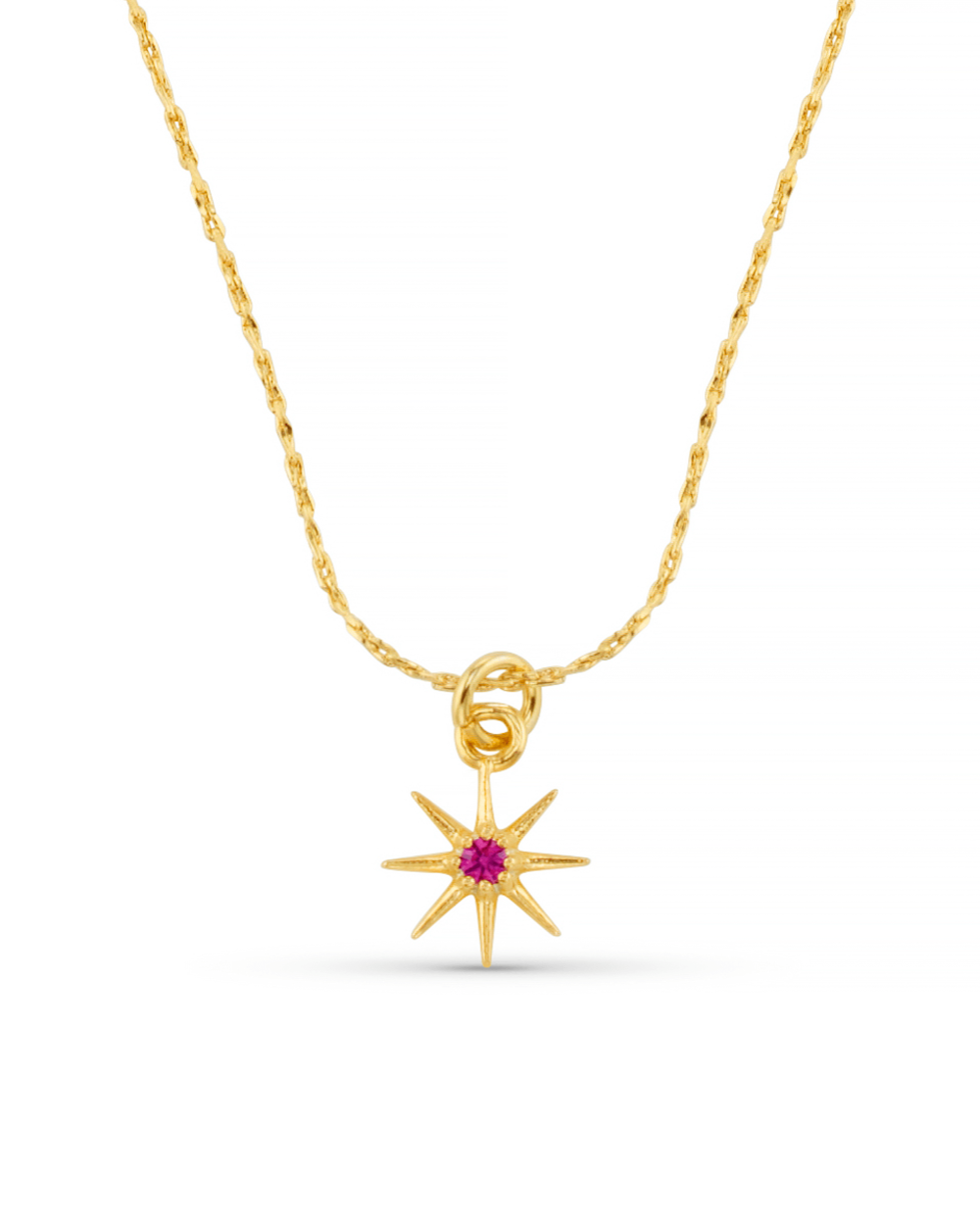 Part Recycled 18k Gold Plated July Birthstone Ruby Necklace
