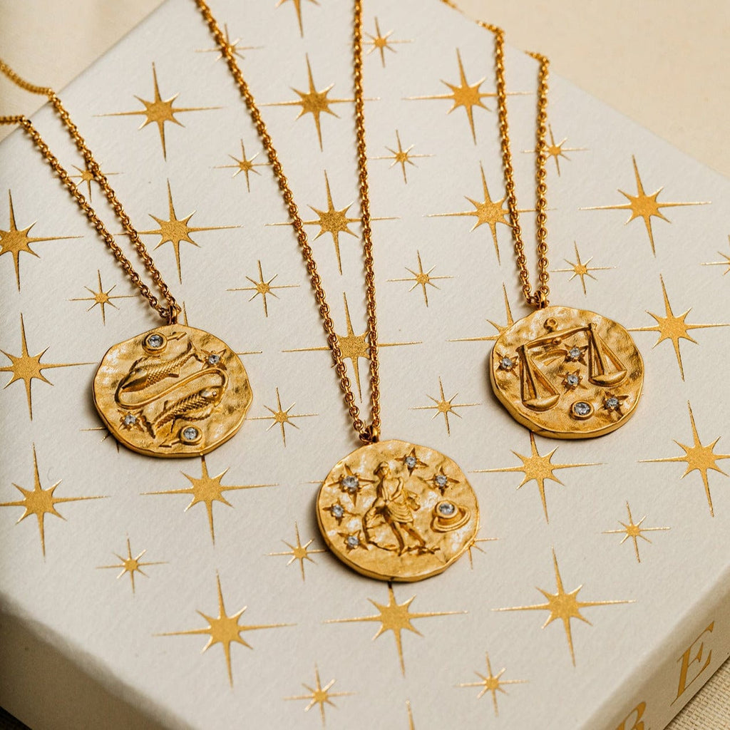 18k Gold Plated Libra Zodiac Necklace