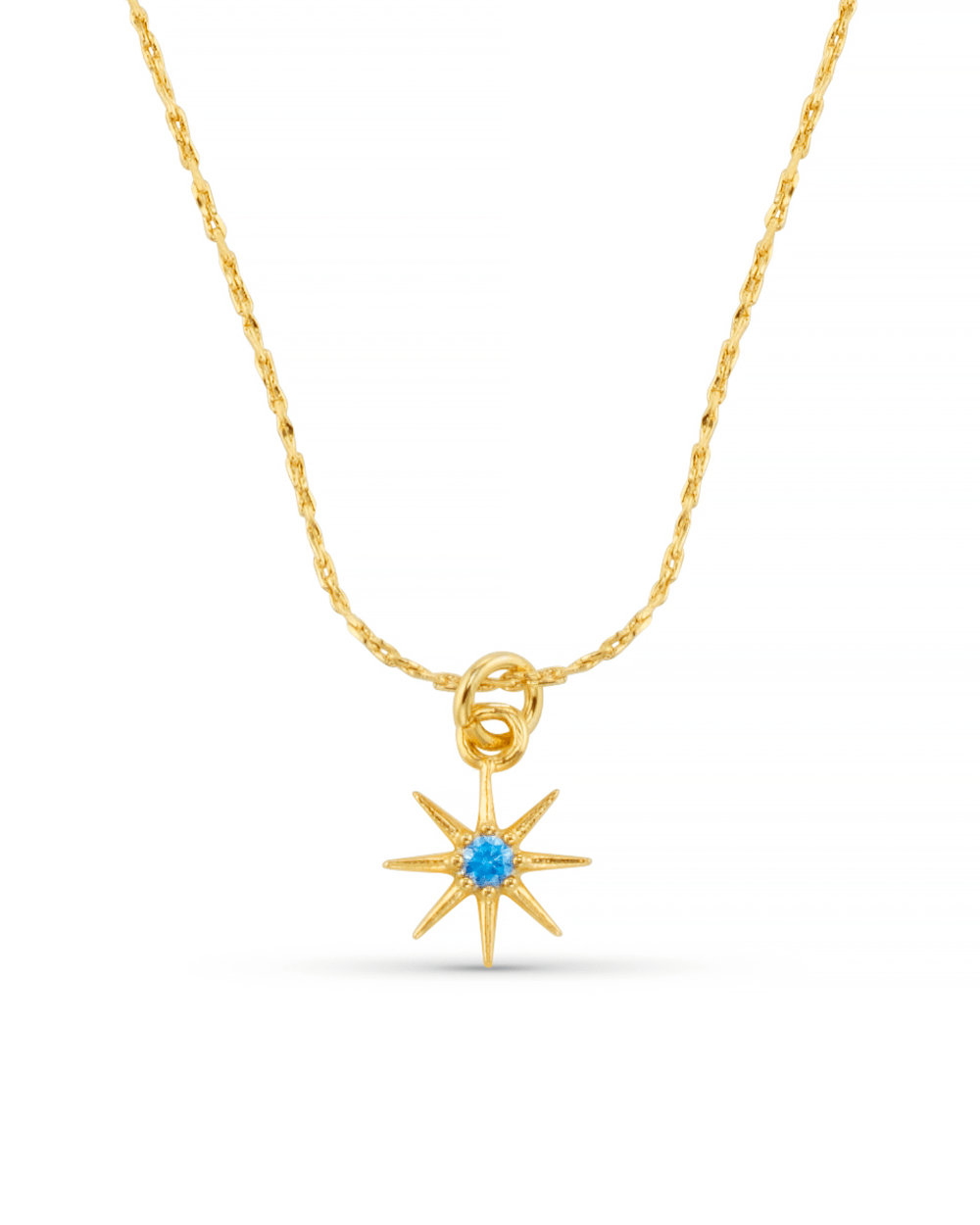 Part Recycled 18k Gold Plated March Birthstone Aquamarine Necklace
