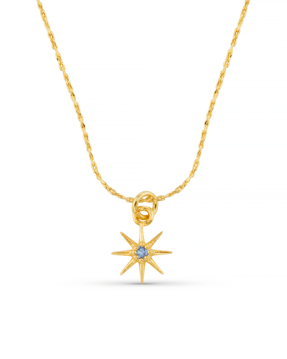 Part Recycled 18k Gold Plated September Birthstone Sapphire Necklace