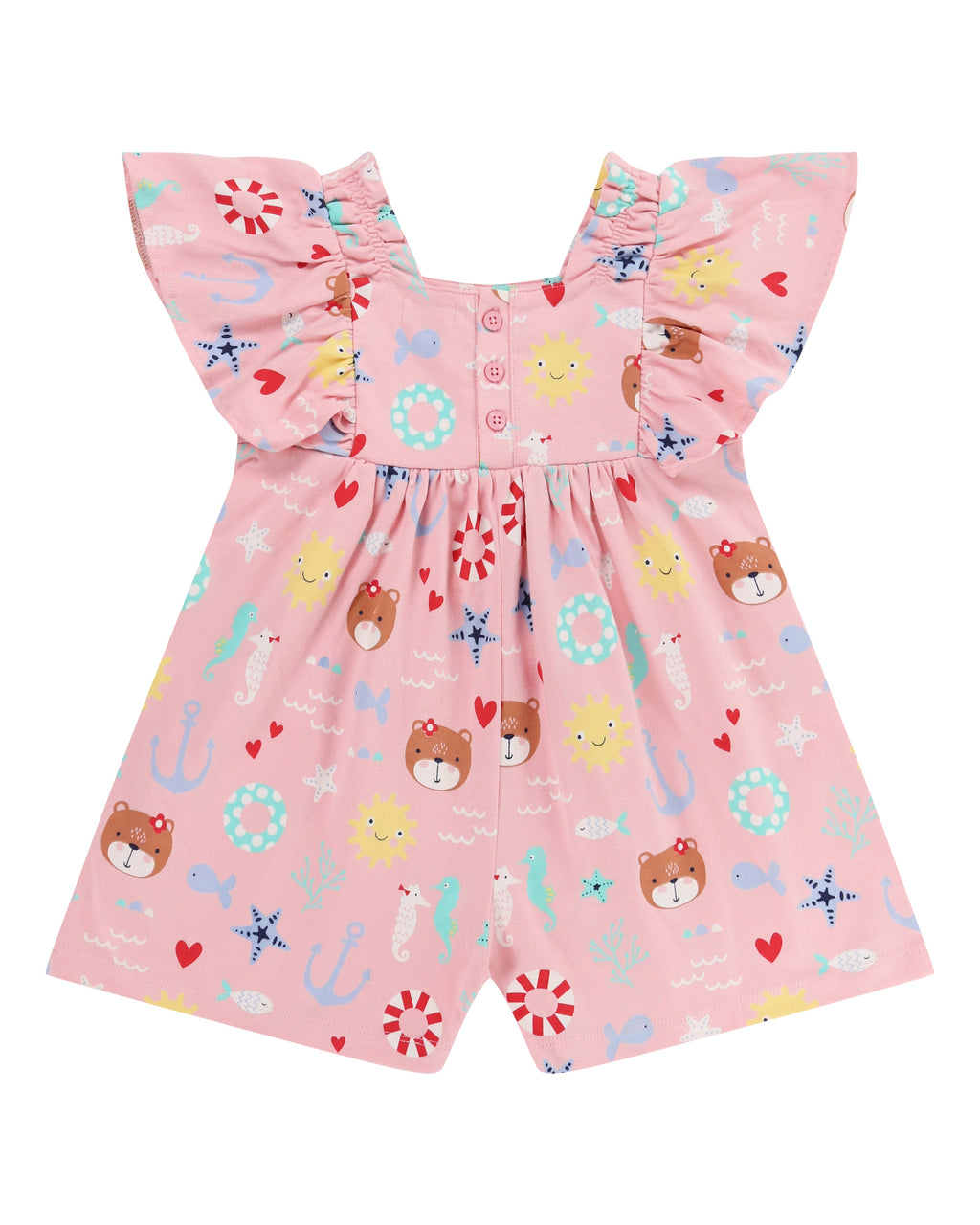 Pink Lilly And Friends Print Playsuit