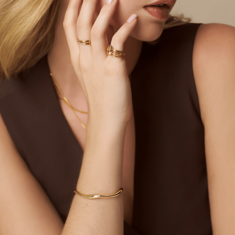 Recycled Fine Wave Bangle