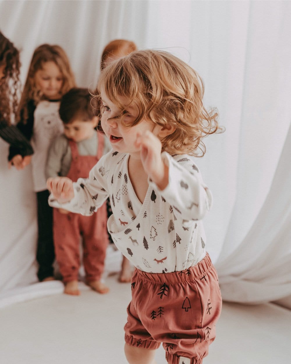 organic cotton Cream Foxwood Print Bodysuit - image 2