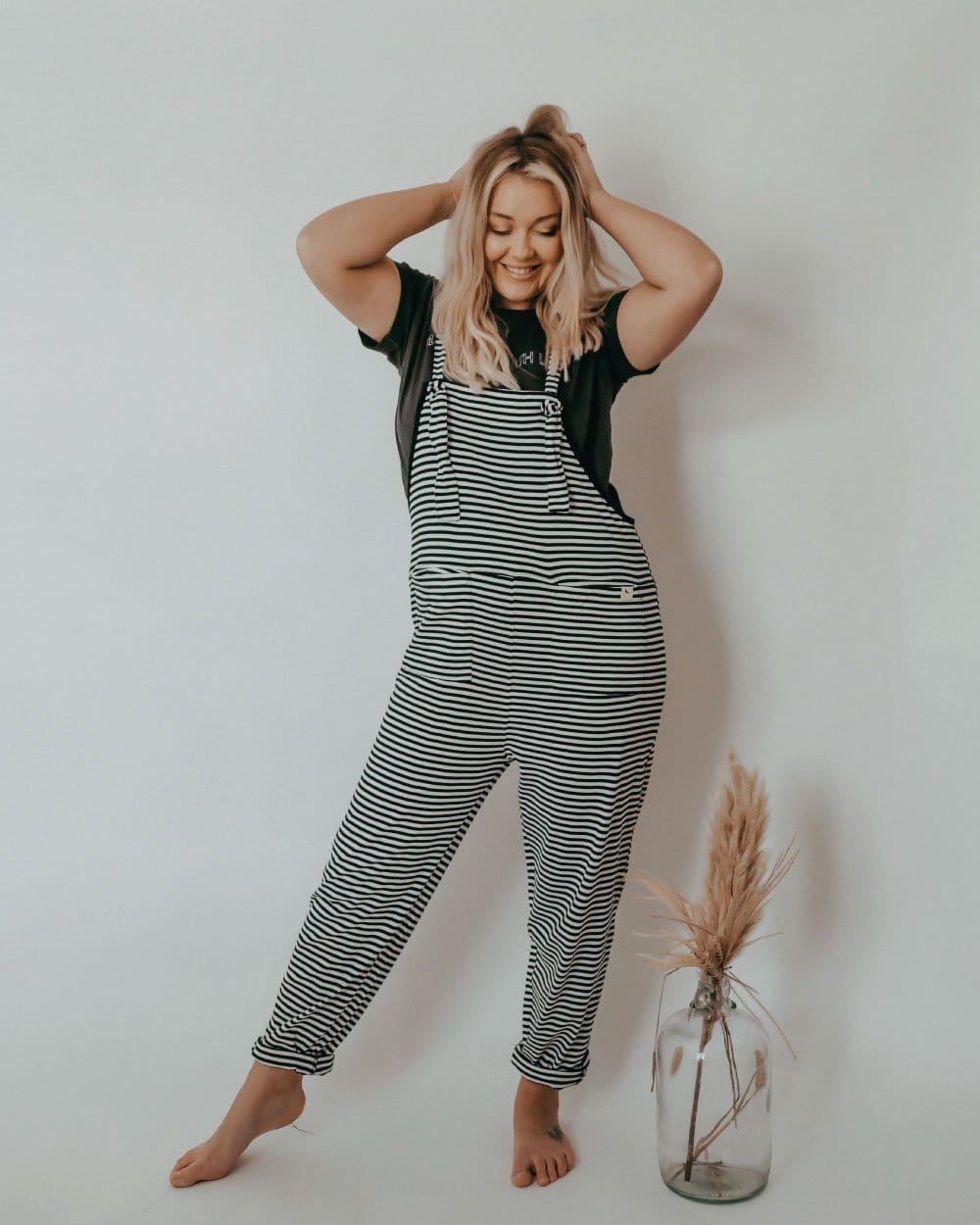 organic cotton Lila Multicolour Humbug Stripe Print Dungarees - image 2