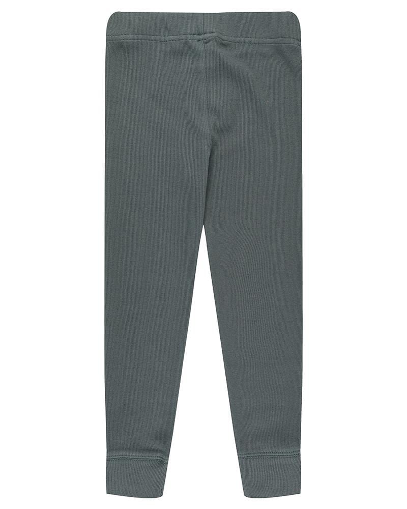 Bottle Green Rib Leggings - image 4