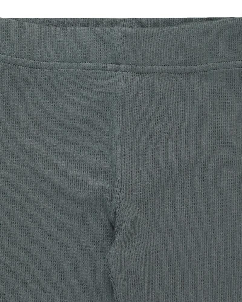 Bottle Green Rib Leggings - image 2