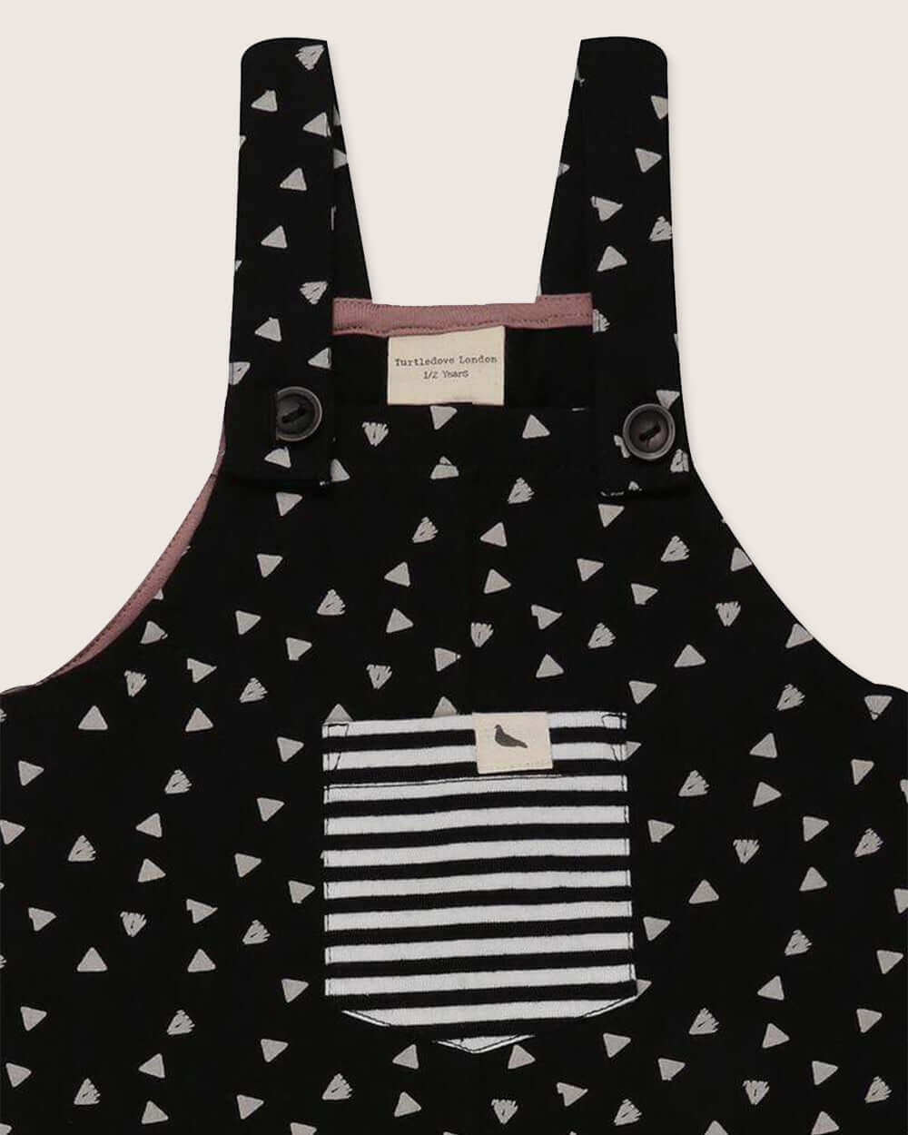 organic cotton Black Triangle Print Dungarees - image 2