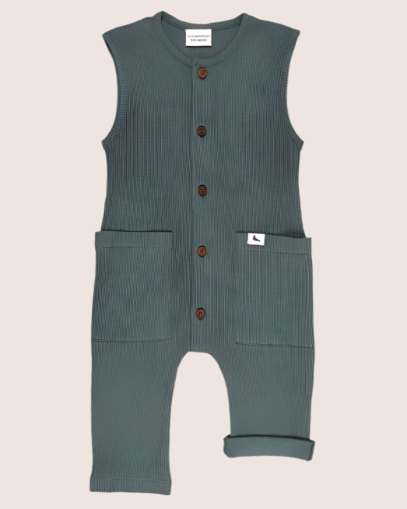 organic cotton Bottle Green Rib Jumpsuit - image 1