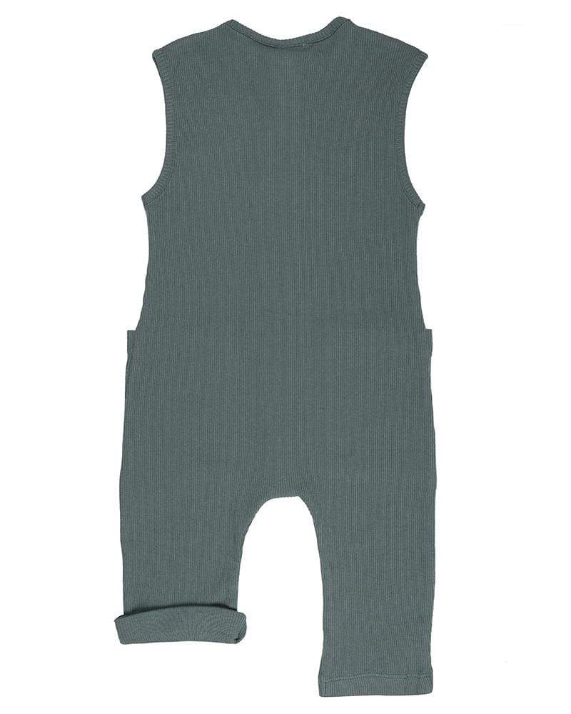 organic cotton Bottle Green Rib Jumpsuit - image 3