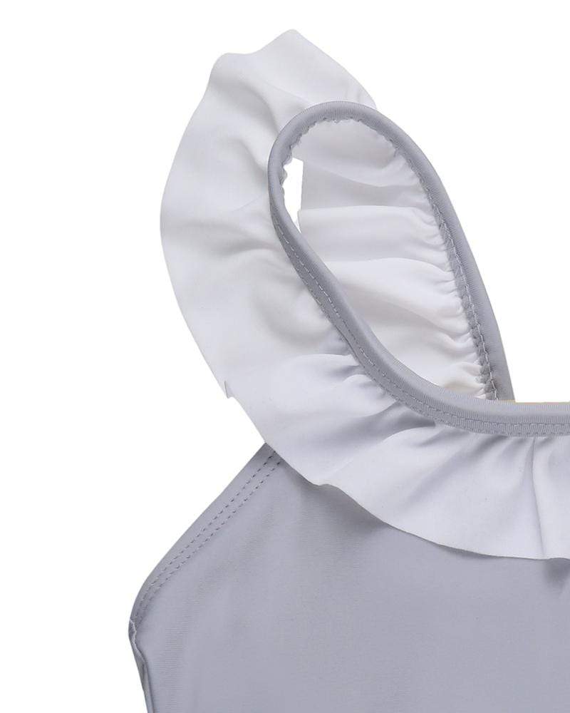 Grey Frill Neck Swimsuit - image 4