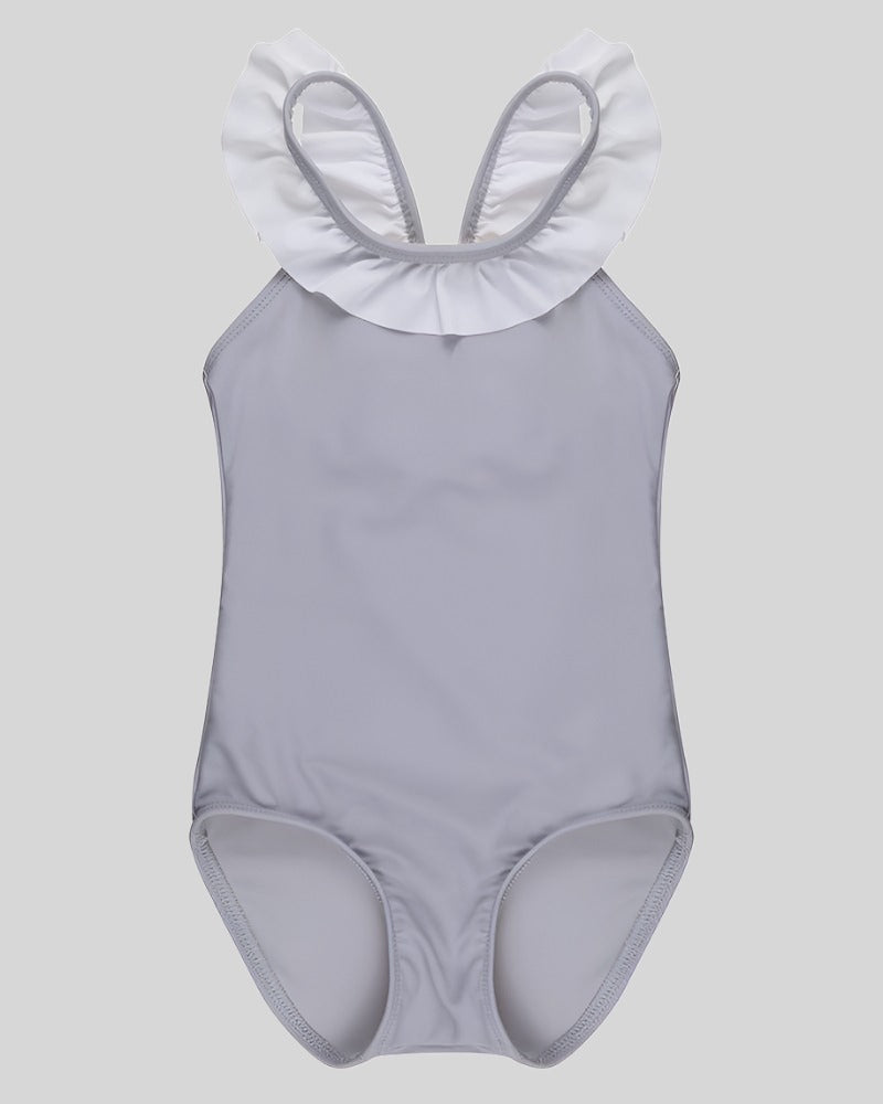 Grey Frill Neck Swimsuit - image 2
