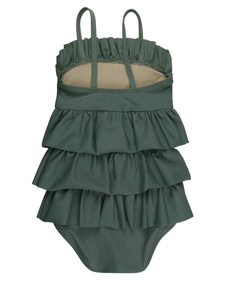 Bottle Green Ruffle Tiered Swimsuit - image 3