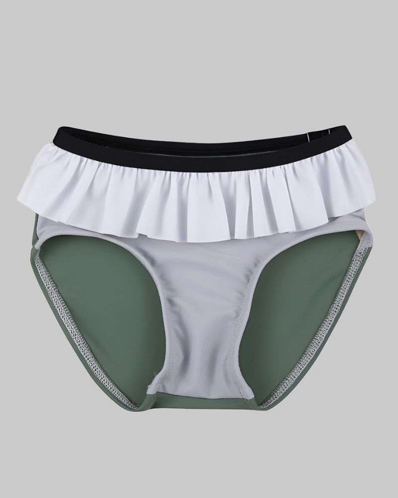 Bottle Green Ruffle Swim Pants - image 1