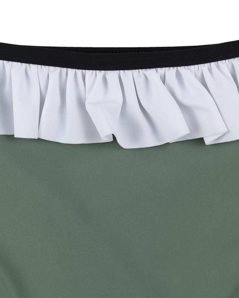 Bottle Green Ruffle Swim Pants - image 3