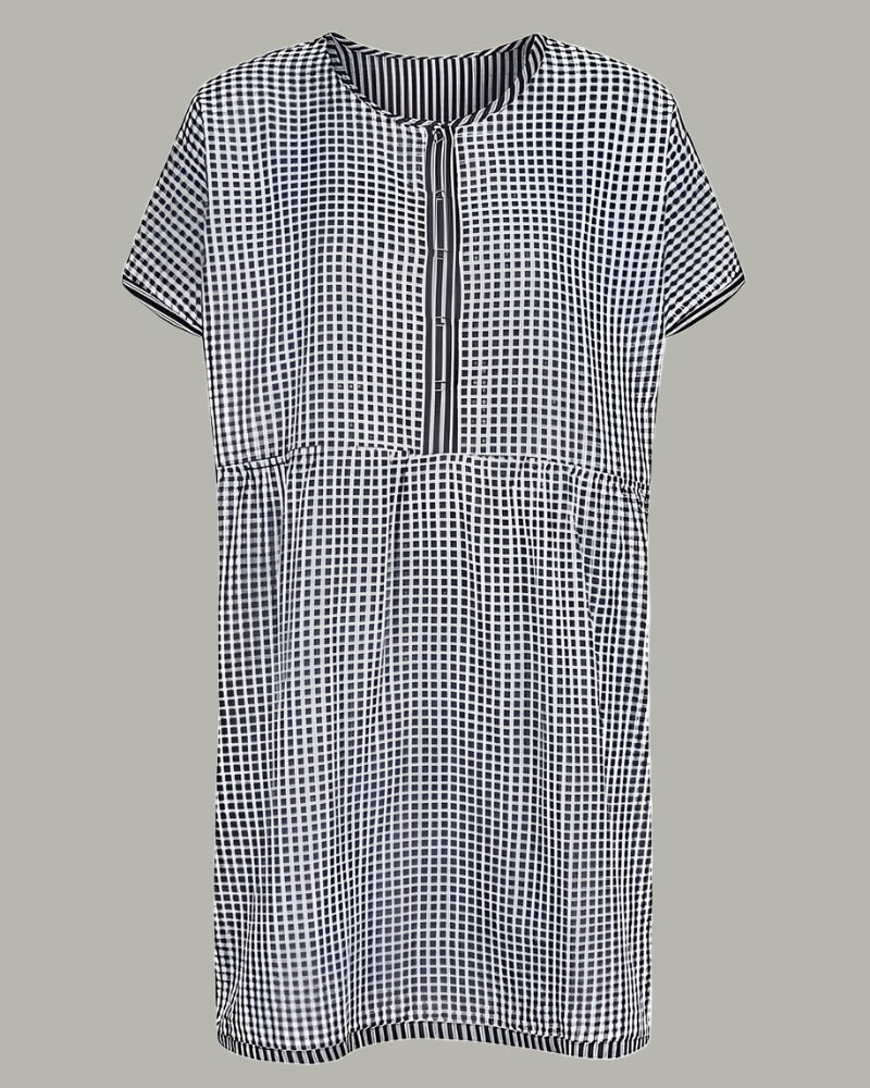 organic cotton Ada Black Reversible Check Print Mini Dress - image 2