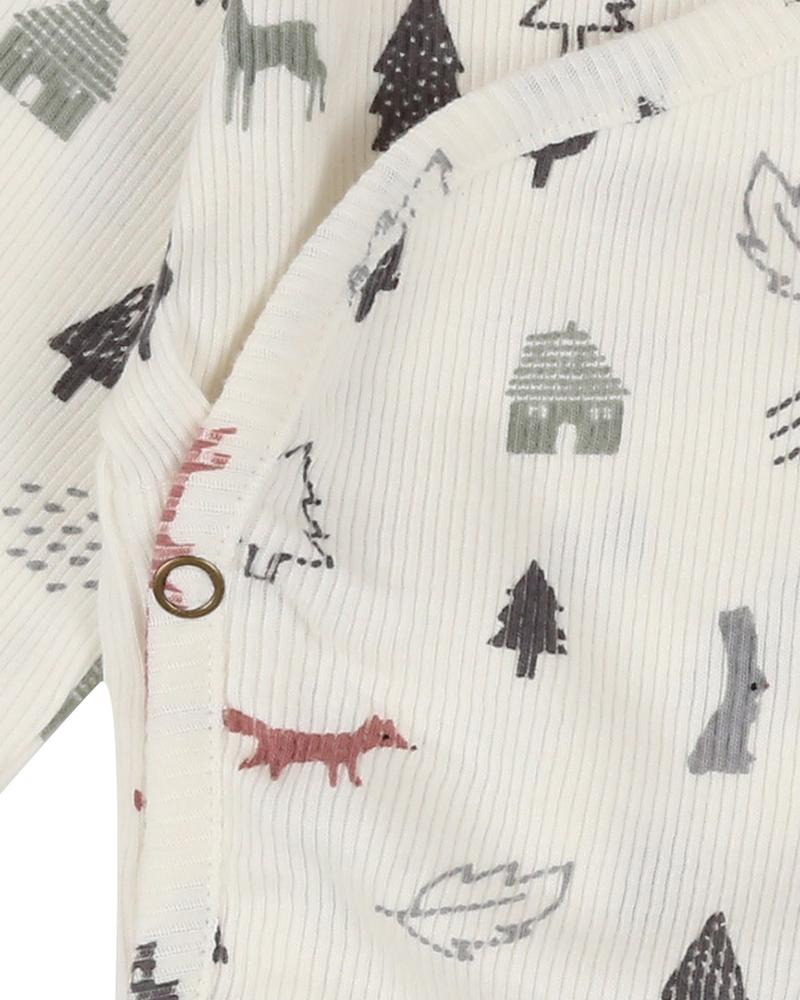 organic cotton Cream Foxwood Print Bodysuit - image 3