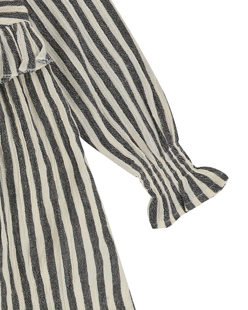 organic cotton Beige Stripe Print Dress - image 3