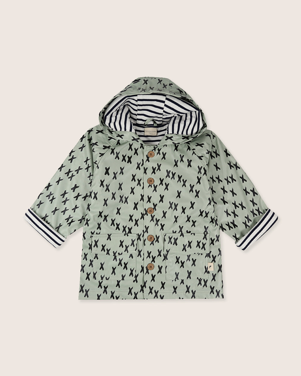 Green Kisses Print Hooded Raincoat - image 2