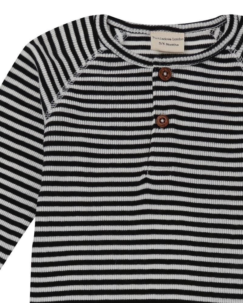 organic cotton Multicolour Stripe Print Rib Romper - image 4