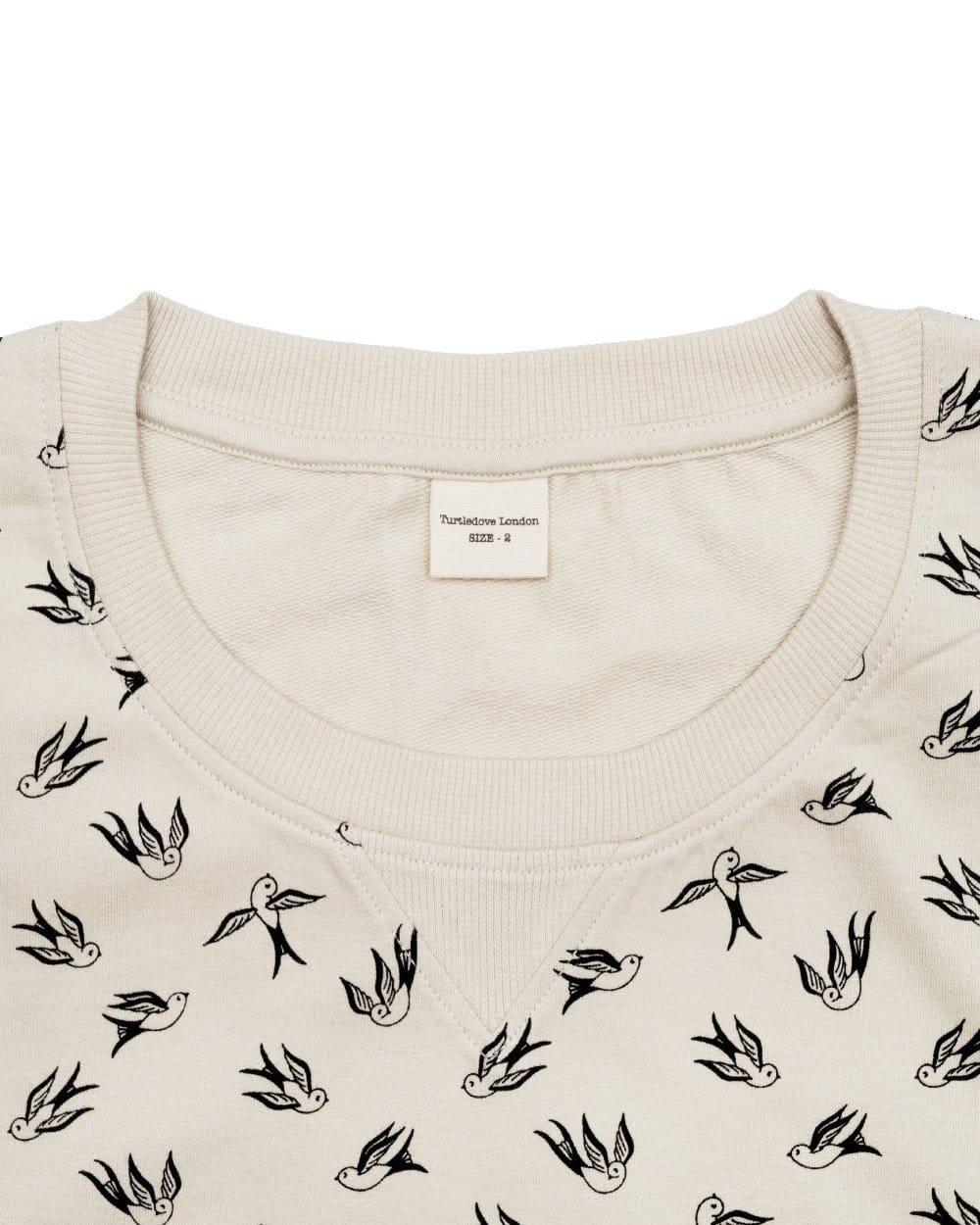 organic cotton Harper Beige Swallow Print Sweatshirt - image 2
