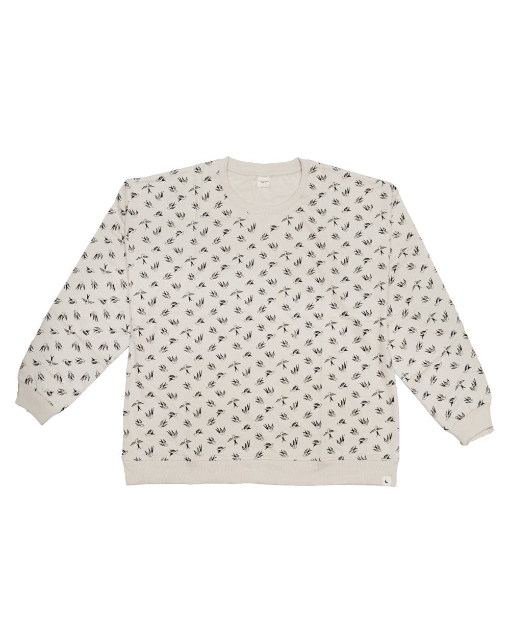 organic cotton Harper Beige Swallow Print Sweatshirt - image 3