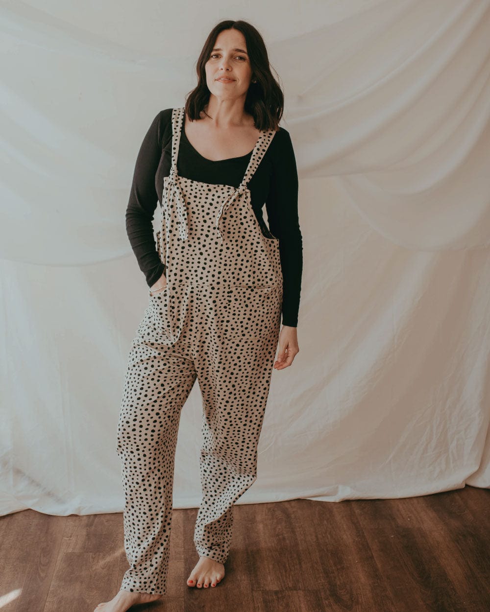 Lila Stone Spot Print Dungarees- image 1