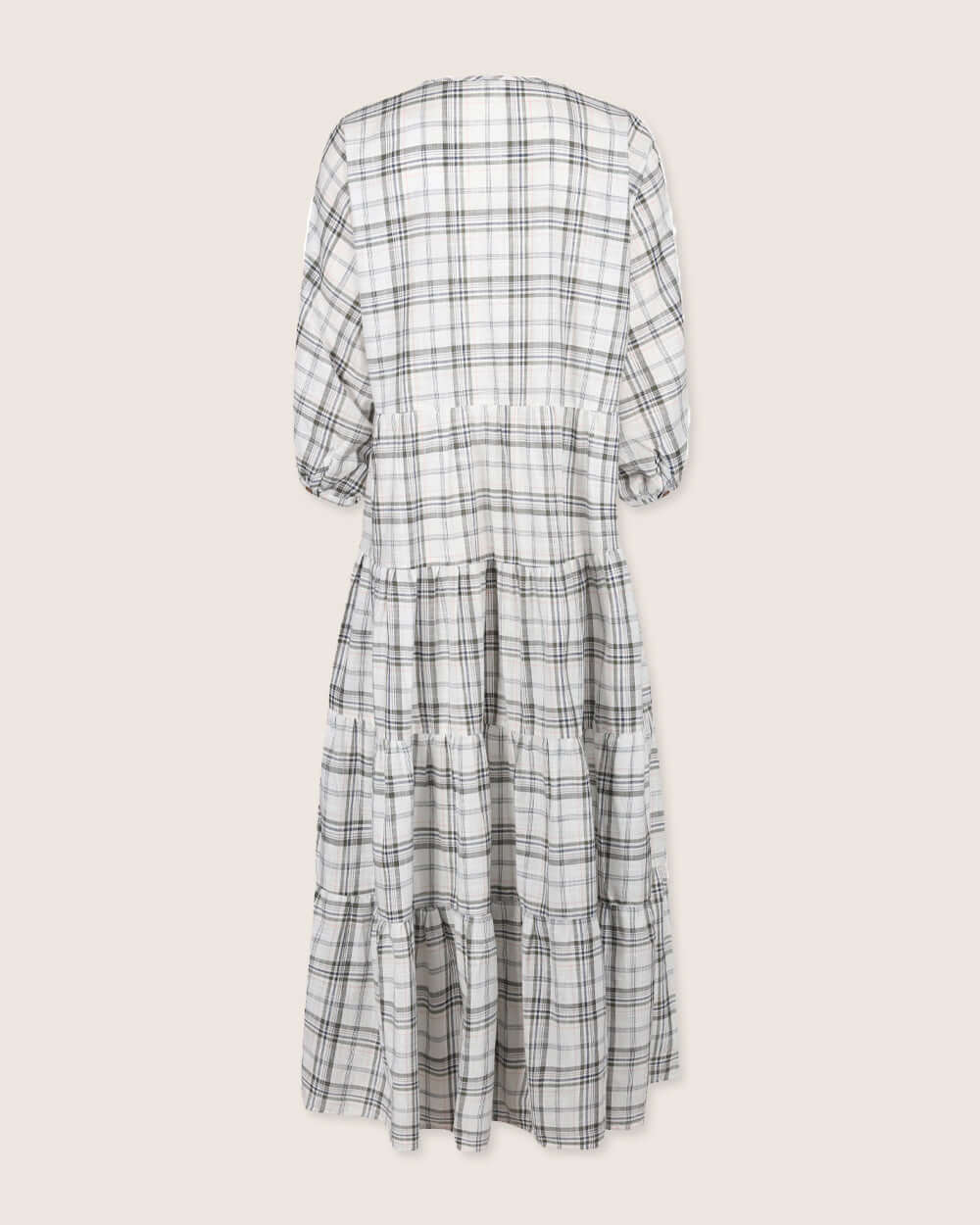 rganic cotton Ella Multicolour Check Print Maxi Dress - image 3