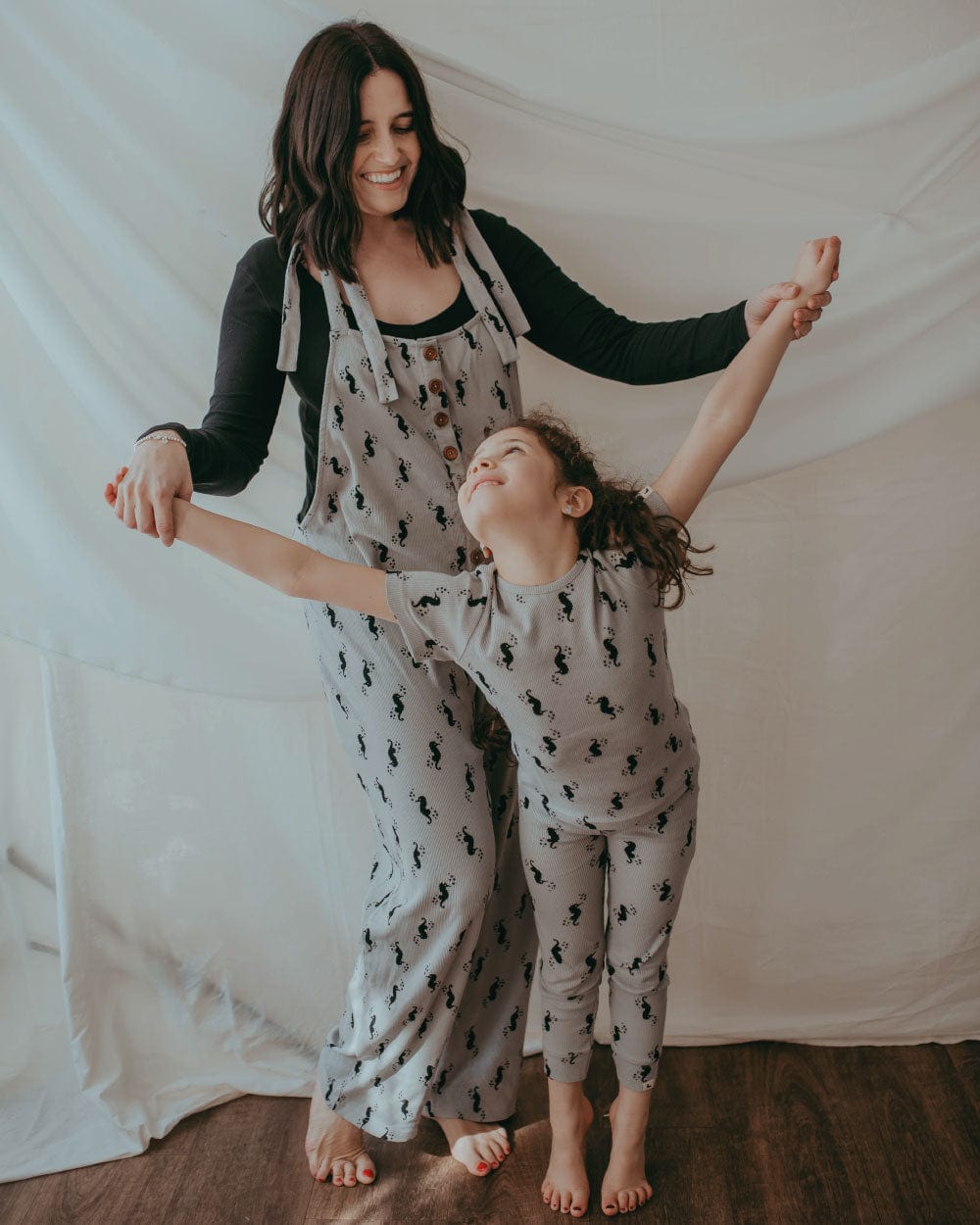 Grey printed ladies dungarees