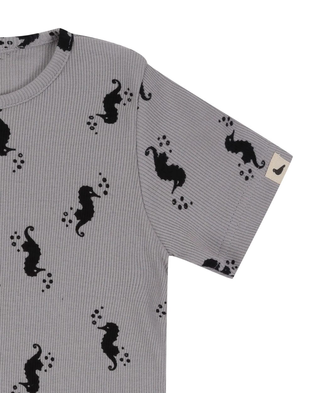 organic cotton Grey Seahorse Print T-Shirt & Short Set - image 5