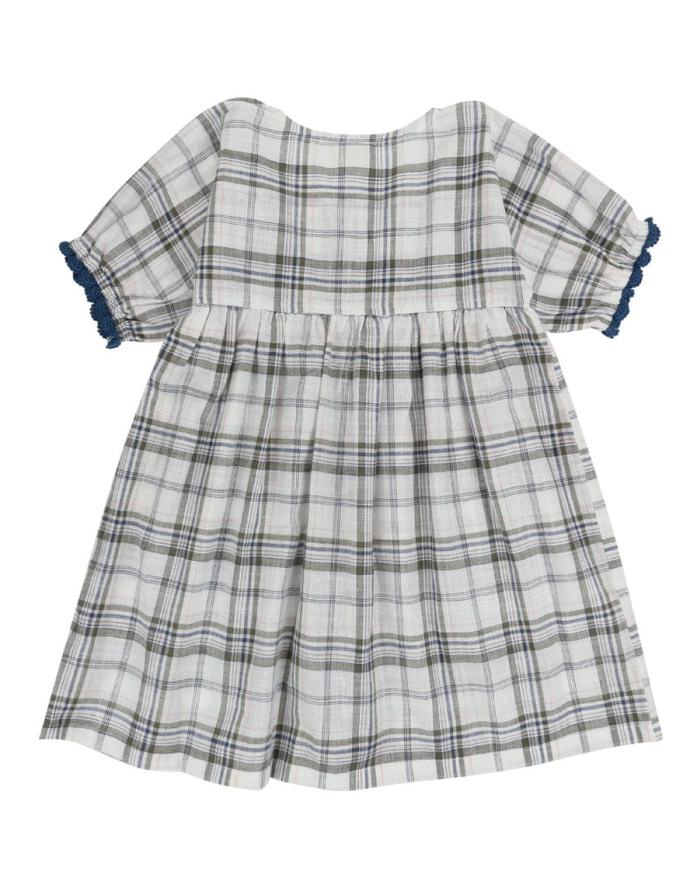 organic cotton Multicolour Check Print Scallop Edge Dress - image 2