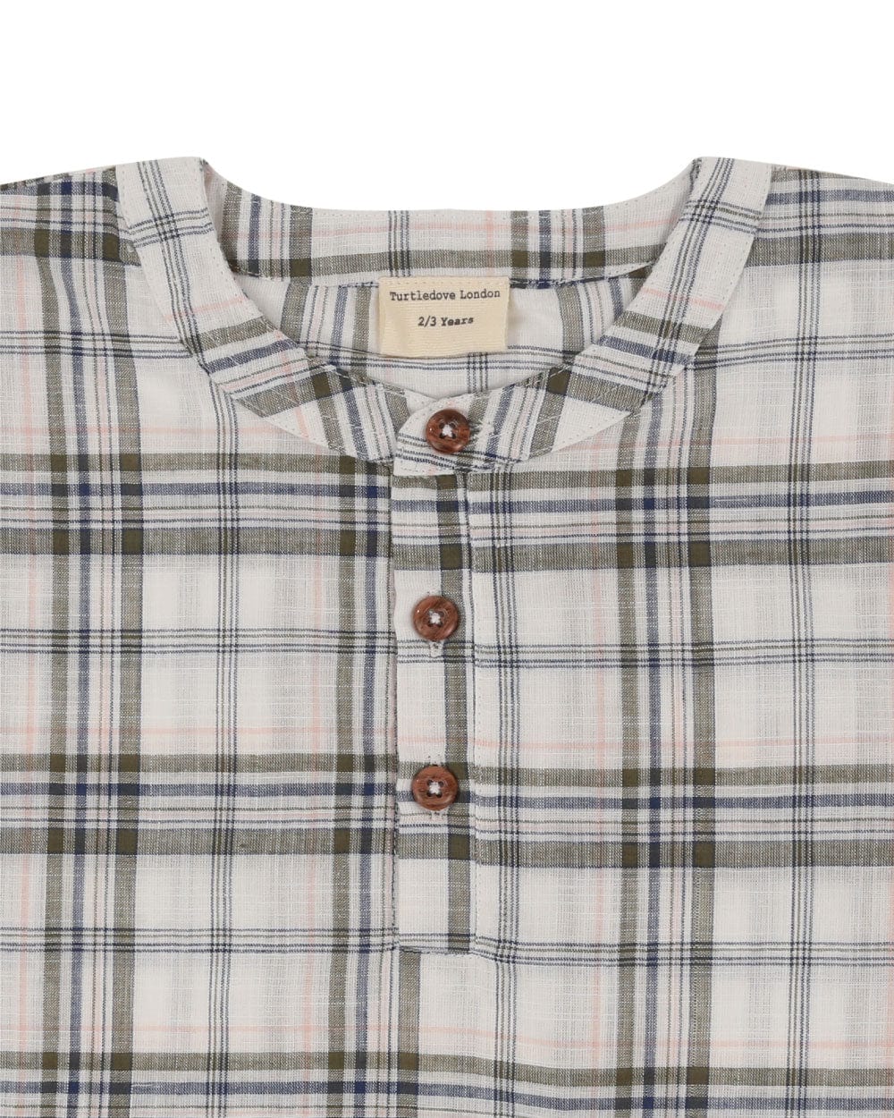 Multicolour Check Print Mandarin Collar Shirt - image 2