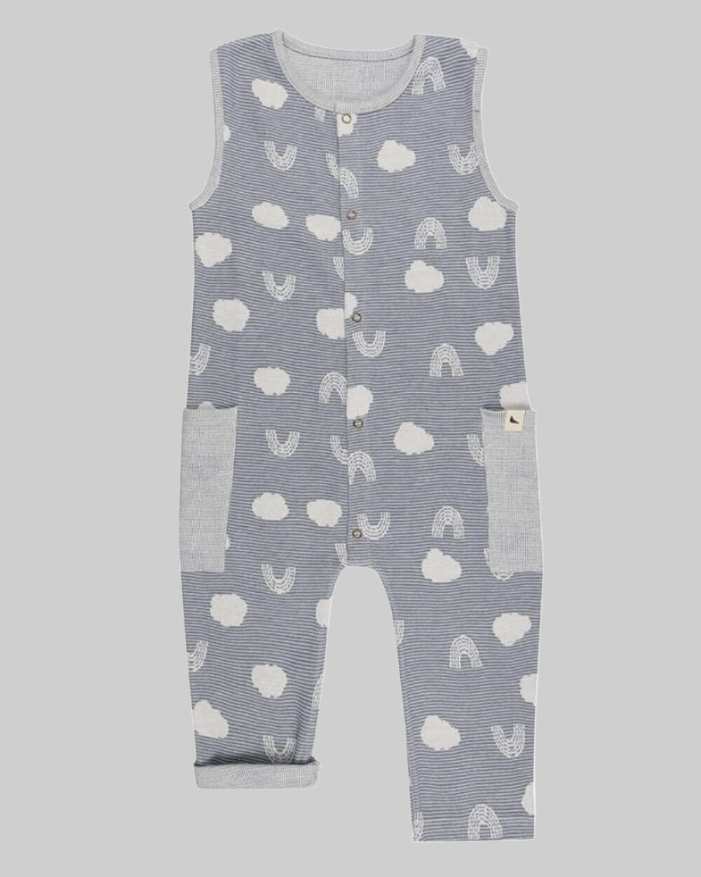 organic cotton Grey Cloud Print Reversible Jumpsuit - image 1