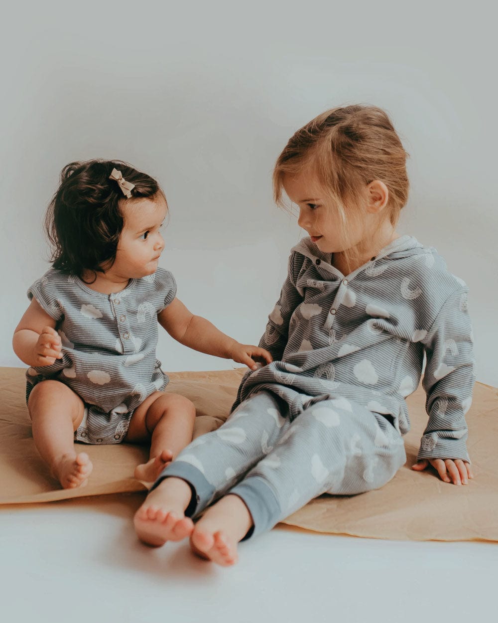 Grey Cloud Print Reversible Hoodie - image 1