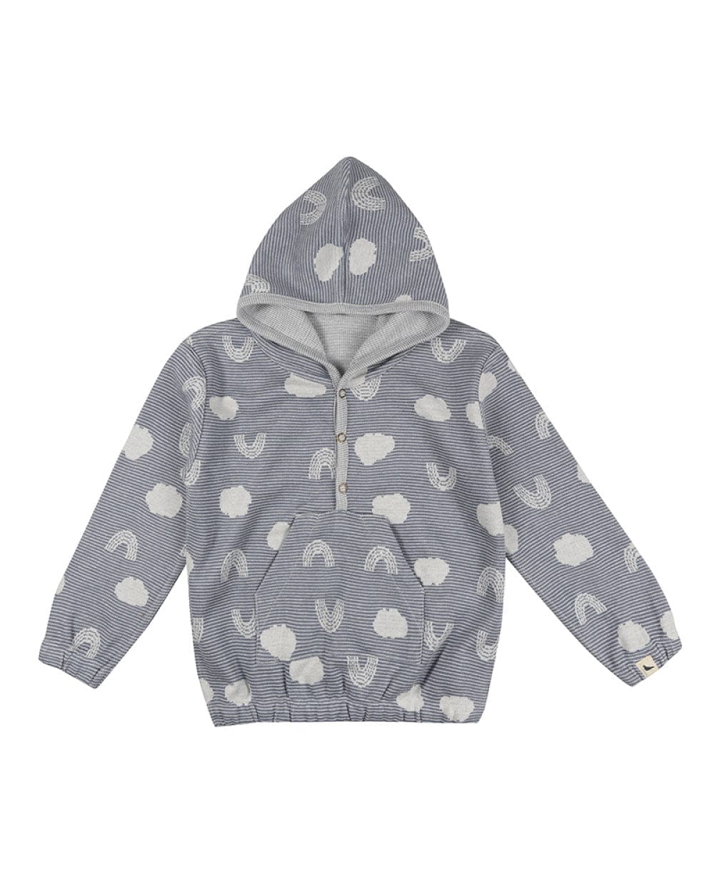 Grey Cloud Print Reversible Hoodie - image 2