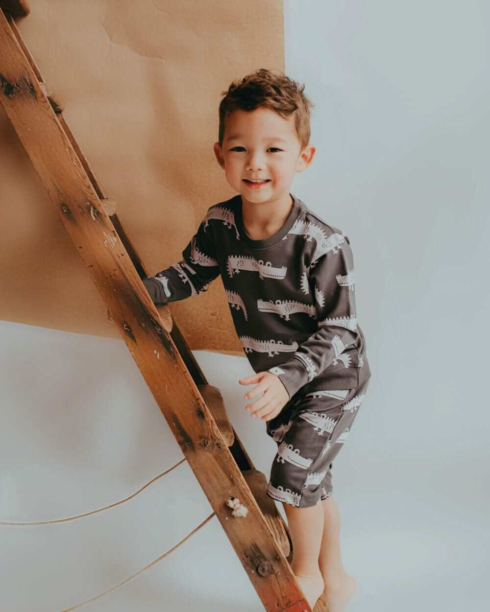 organic cotton Grey Crocodile Print Shorts - image 1