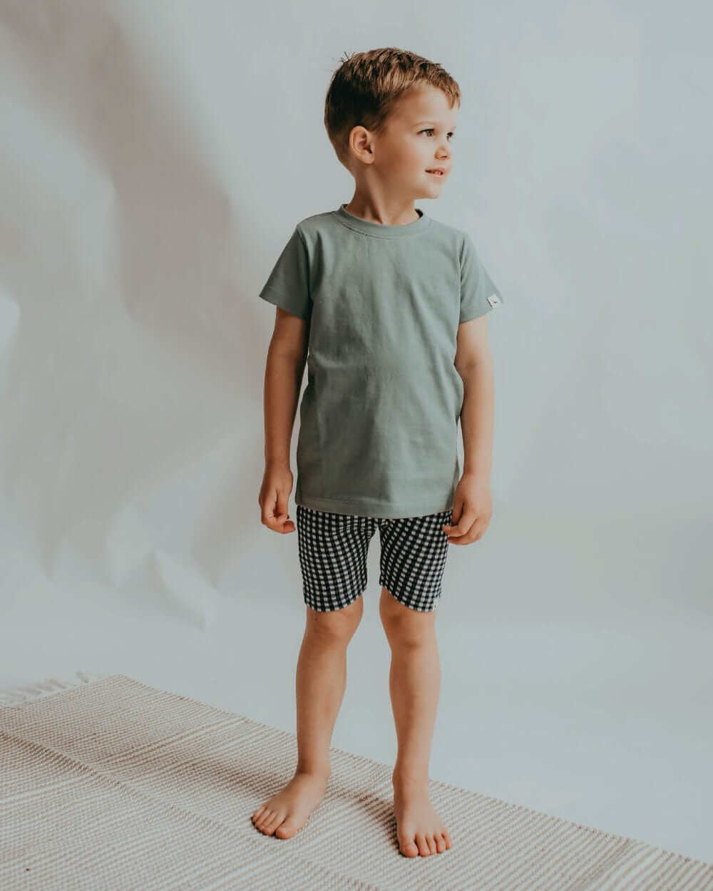 Black Jacquard Check Print Shorts - image 1