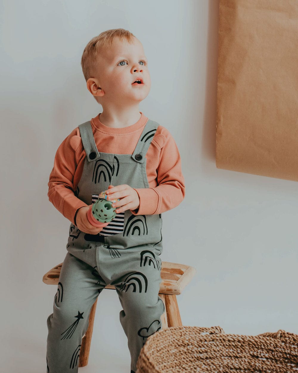 Green Rainbow Star Print Dungarees - image 1