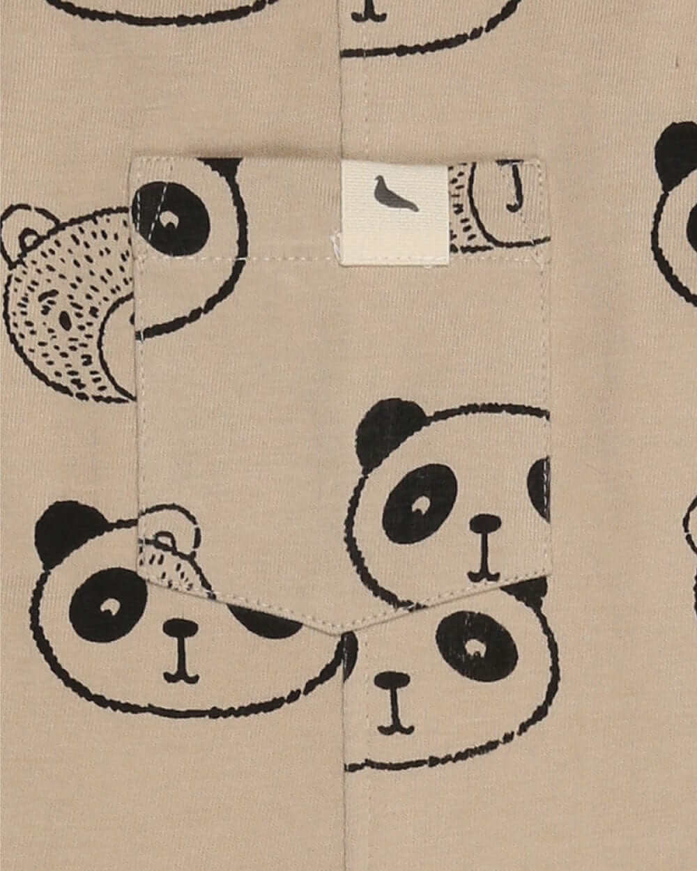 organic cotton Beige Cub And Pals Print Dungarees - image 4