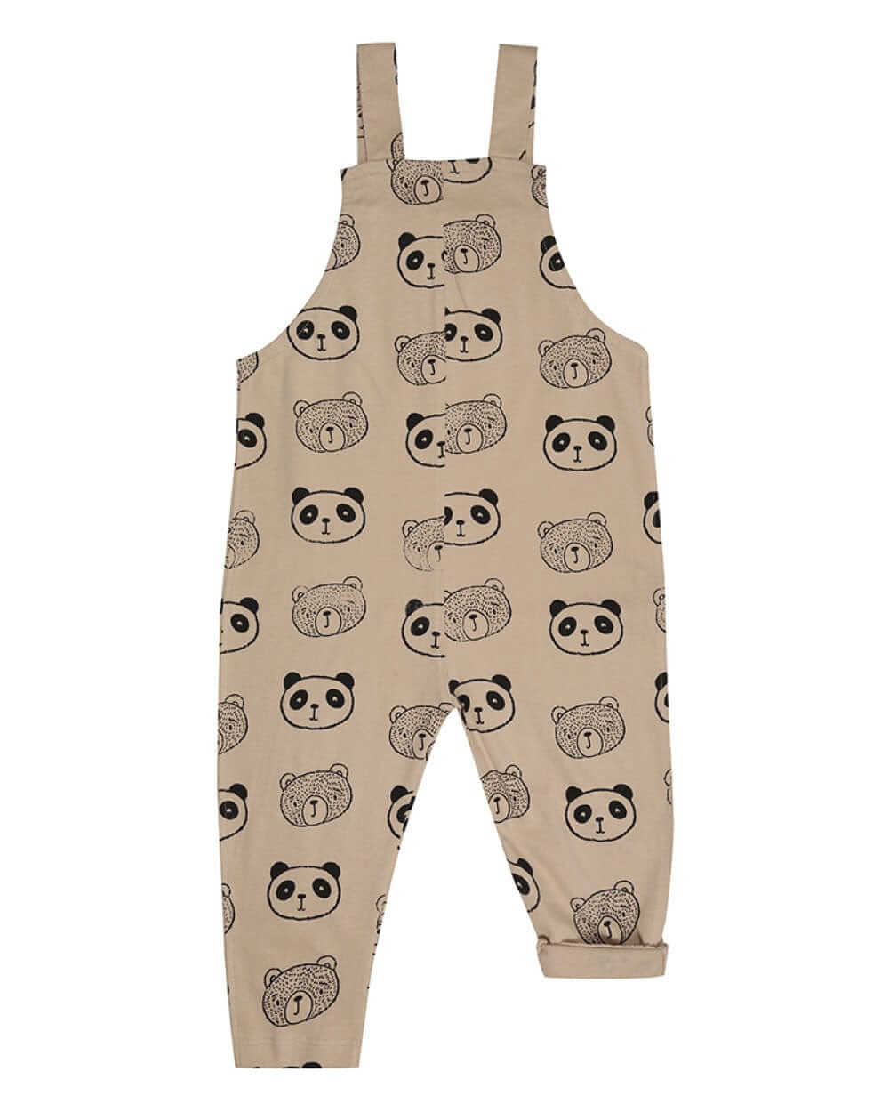 organic cotton Beige Cub And Pals Print Dungarees - image 6