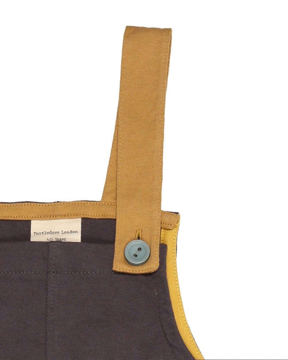 Plain Dungaree with Hello Embroidery - Turtledovelondon
