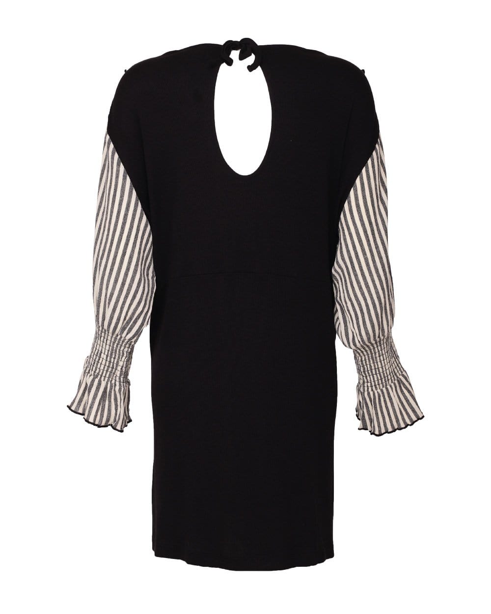 organic cotton Joanna Black Collared Stripe Print Mini Dress - image 3