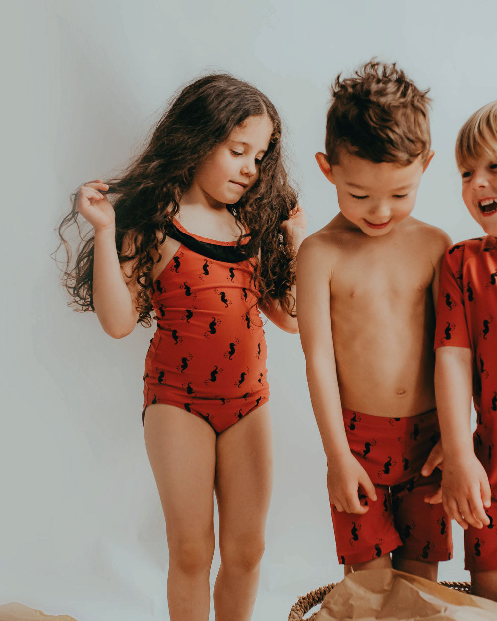 Red Seahorse Print Swimsuit - image 1