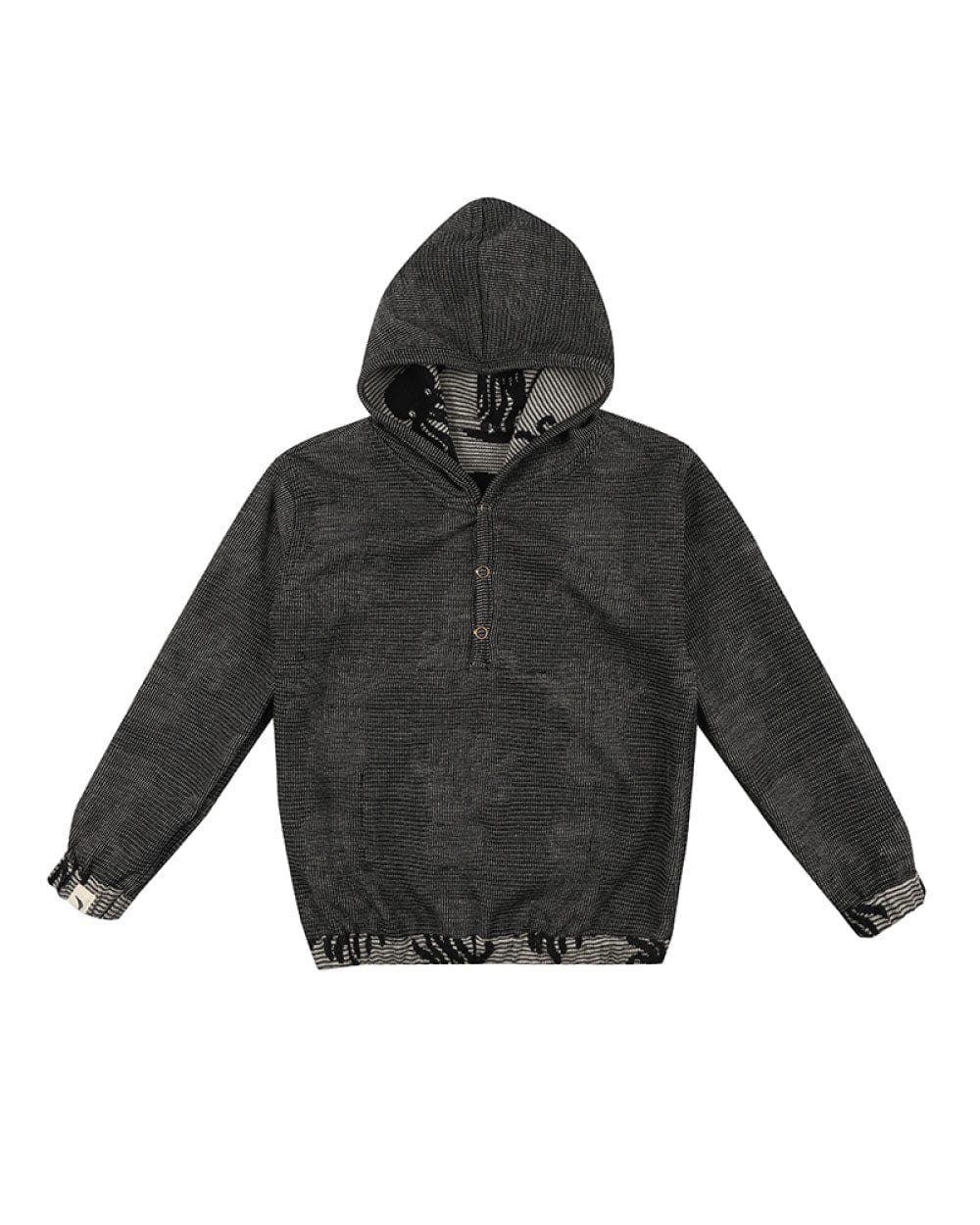 organic cotton Grey Octopus Jacquard Reversible Hoodie - image 2