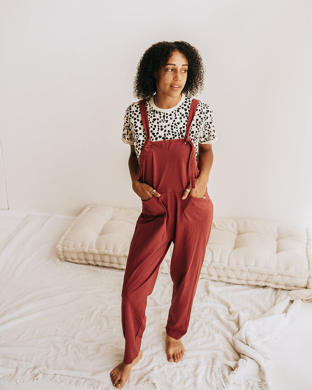 organic cotton Lila Burgundy Pink Dungarees - image 1