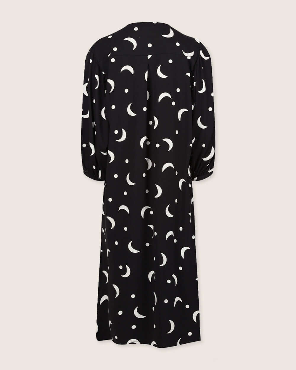 organic cotton Clara Black Half Moon Print Midi Dress - image 6