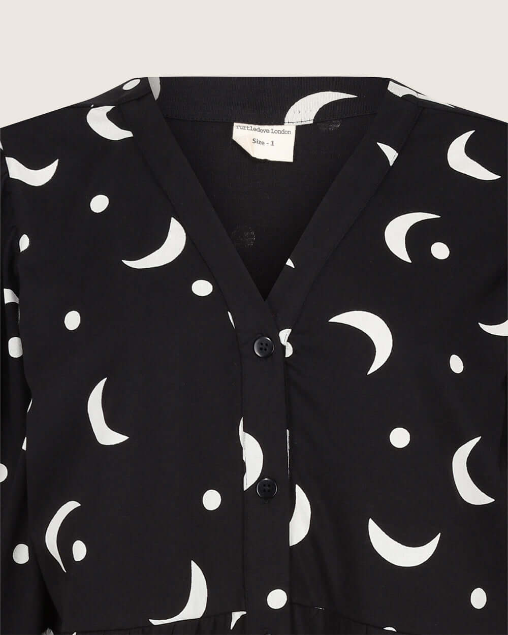 organic cotton Clara Black Half Moon Print Midi Dress - image 4
