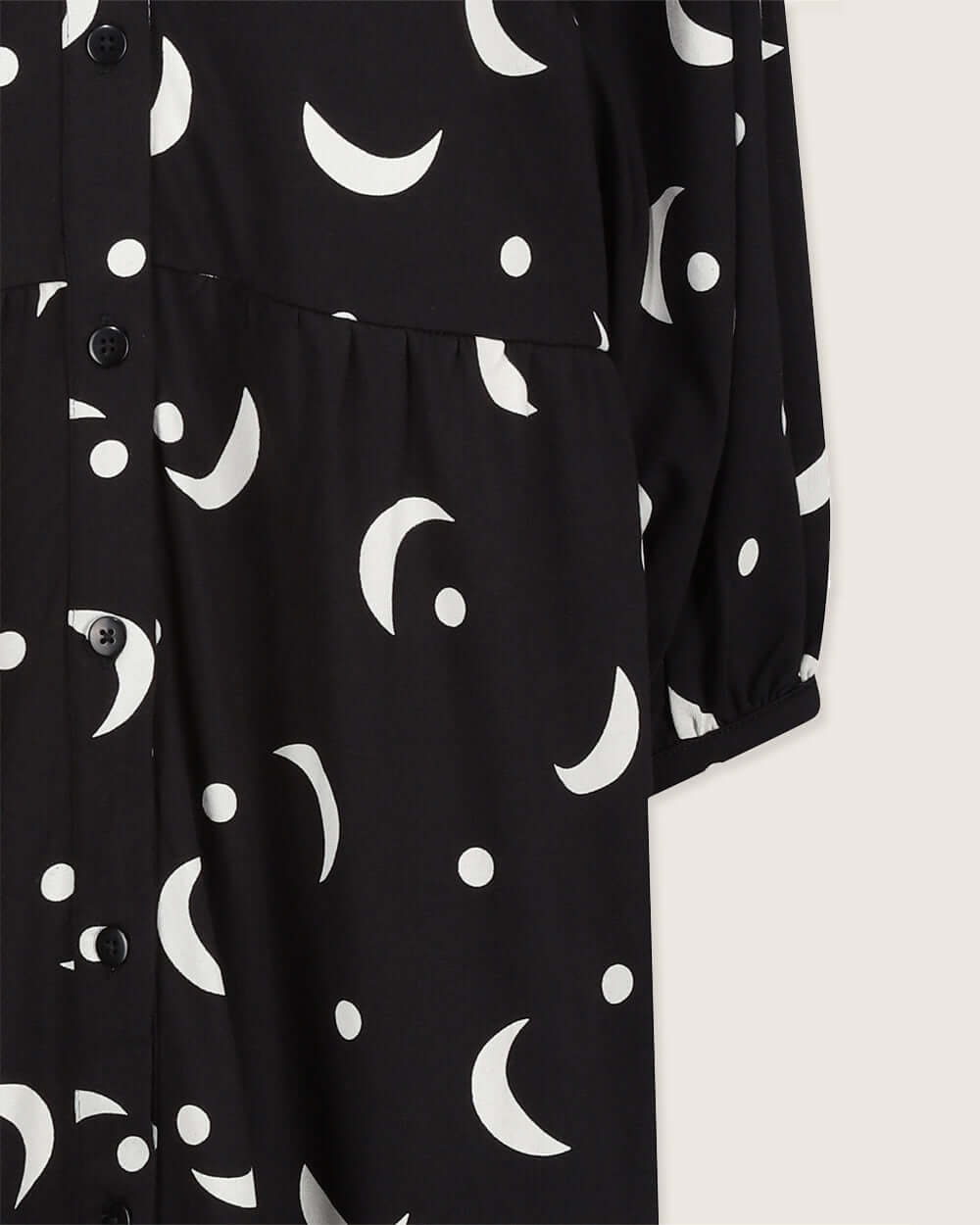 organic cotton Clara Black Half Moon Print Midi Dress - image 5