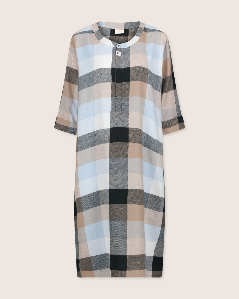 organic cotton Eva Multicolour Bold Check Print Mini Dress - image 2